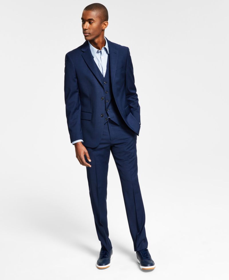 Men's Modern-Fit Wool TH-Flex Stretch Suit Separates Pant