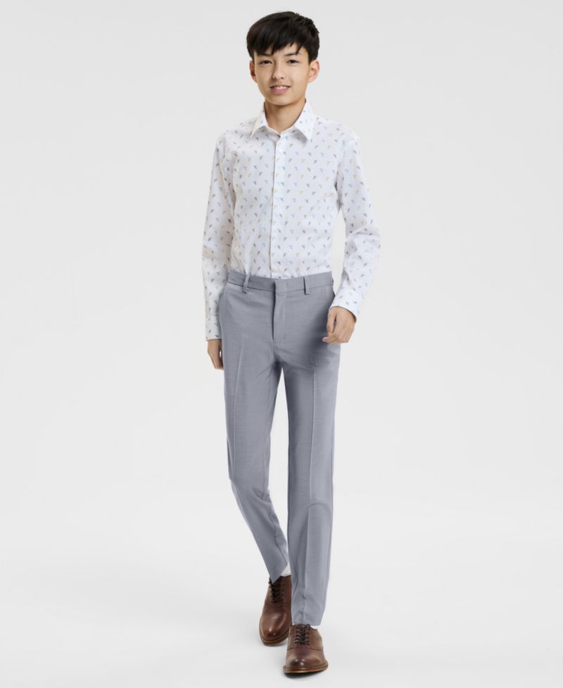 Boys' 8-20 City Scape Spread Collar Shirt