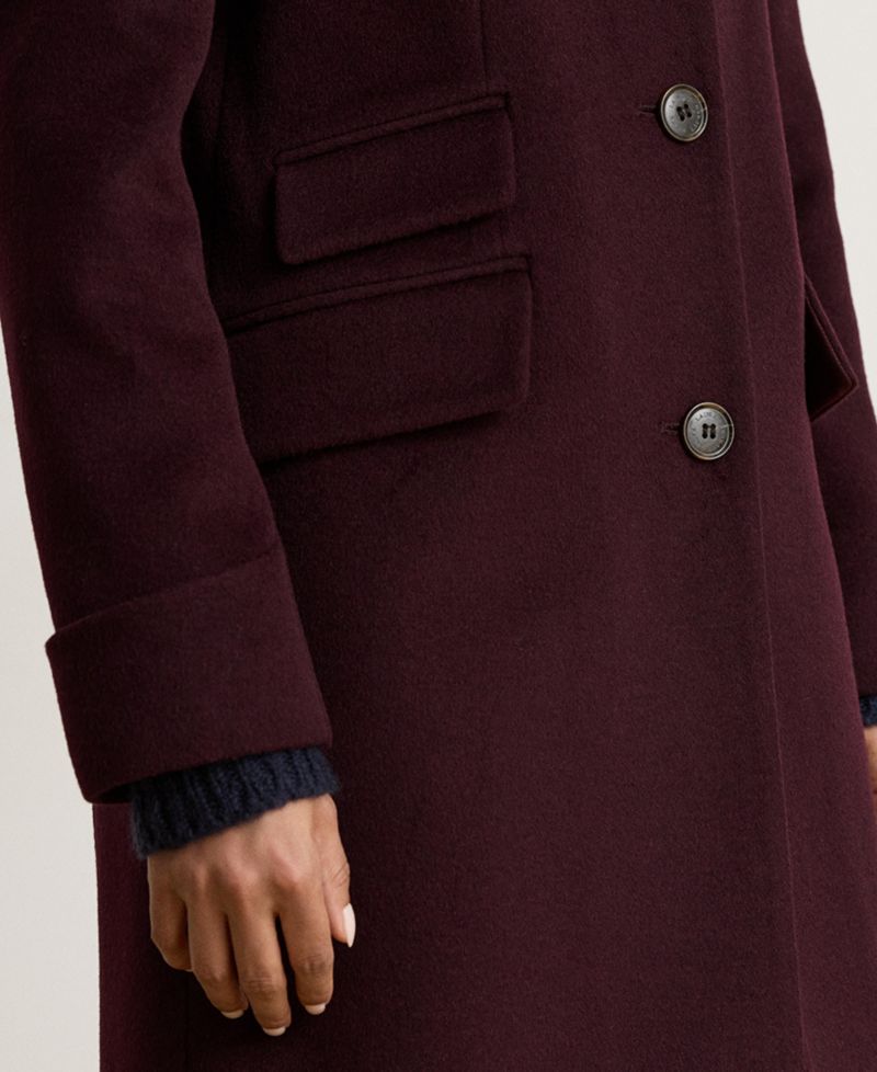 Petite Notched-Collar Walker Coat