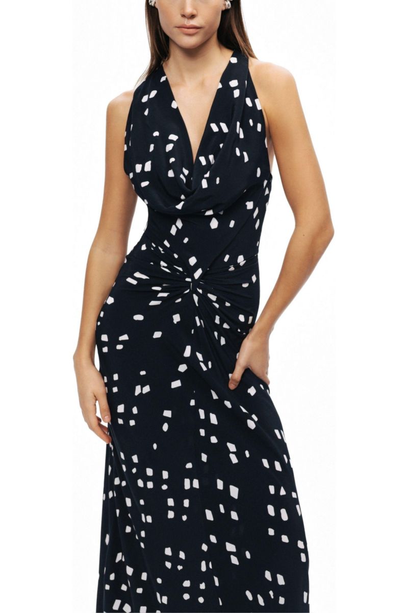 Women's Printed Halter Neck Maxi Dress