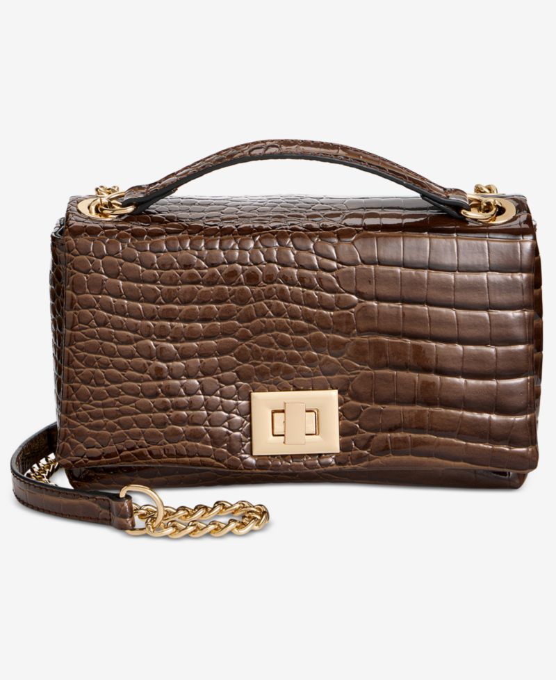 Mini Ajae Croc-Embossed Shoulder Bag