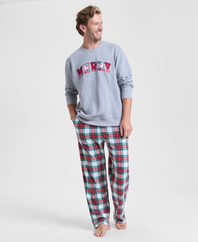 Men's Merry Plaid Appliqu&eacute; Sweatshirt