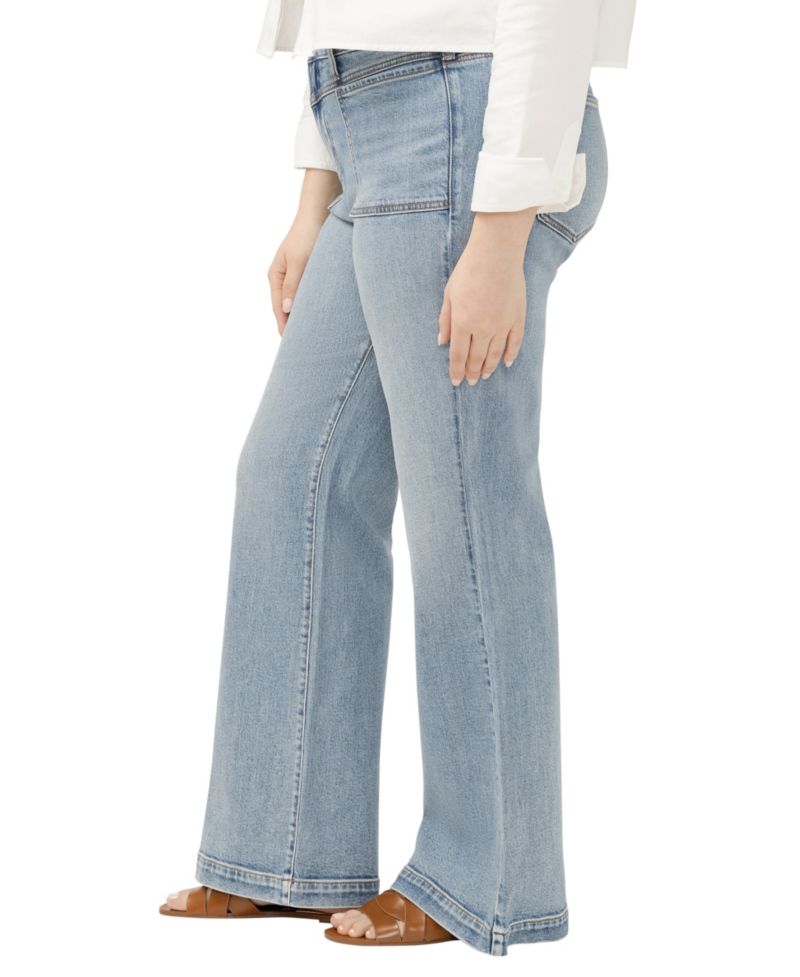 Plus Size Avery High-Rise Wide-Leg Denim Trouser