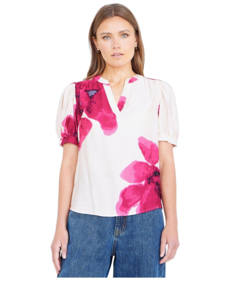 Women's Watercolour Viscose Floral Top