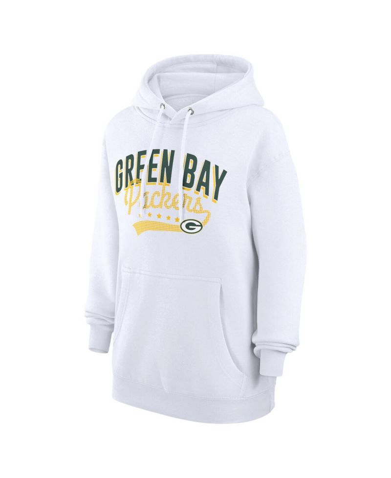 Women's White Green Bay Packers Filigree Logo Pullover Hoodie