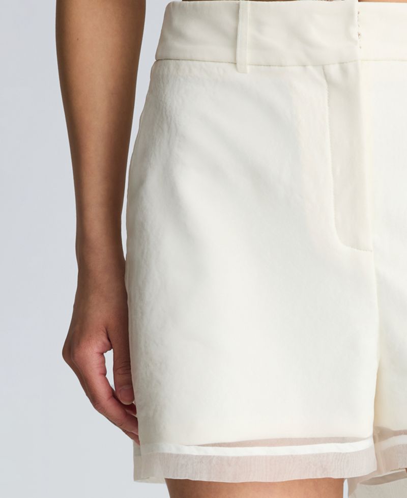 Women's High-Rise Sheer Wide-Leg Shorts