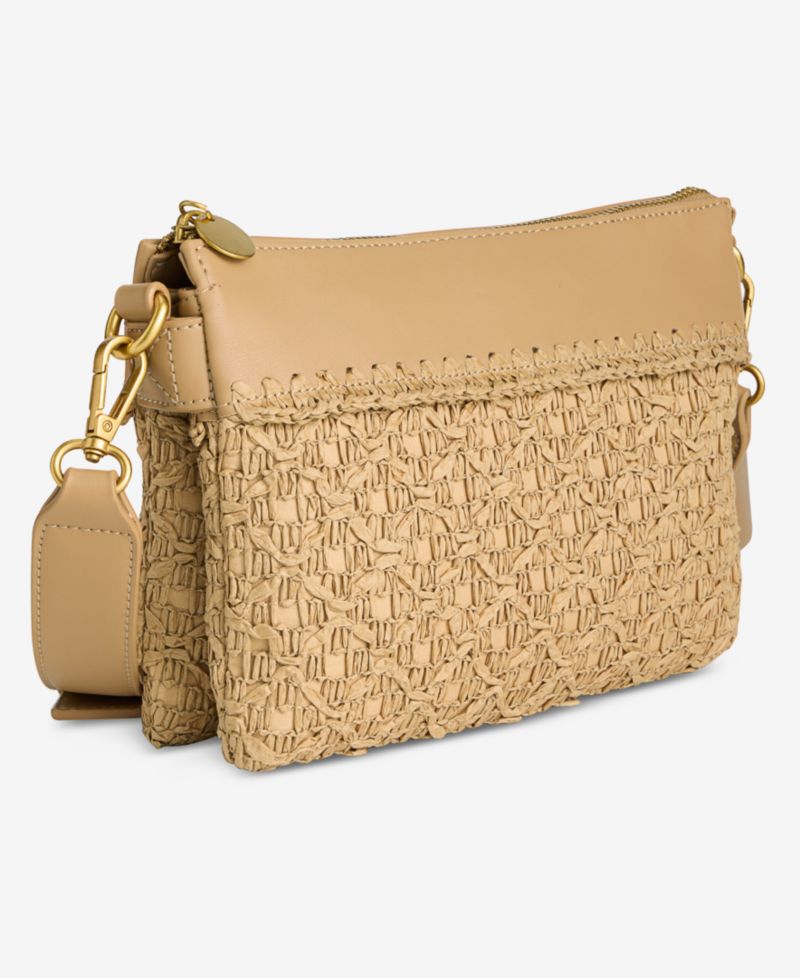 Crochet Straw Double Comp Crossbody