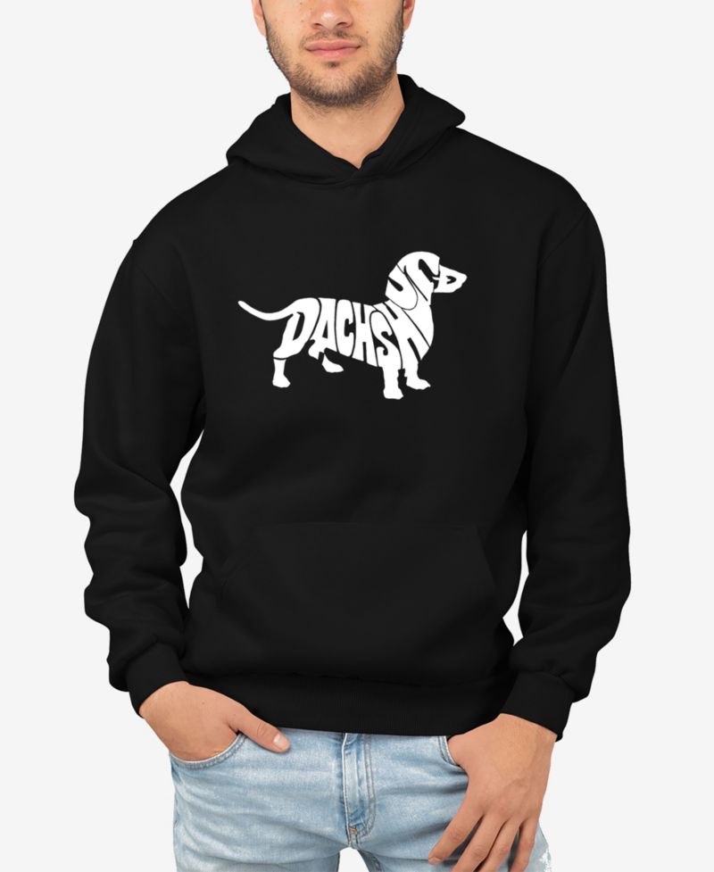 Men's Word Art Dachshund Long Sleeve Hooded Sweatshirt