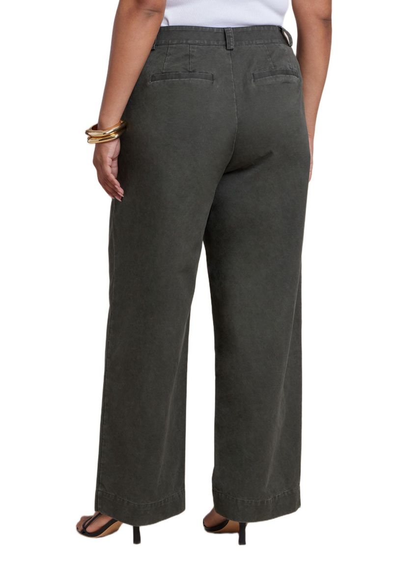 Women's Plus Size Twill Straight Leg Pant