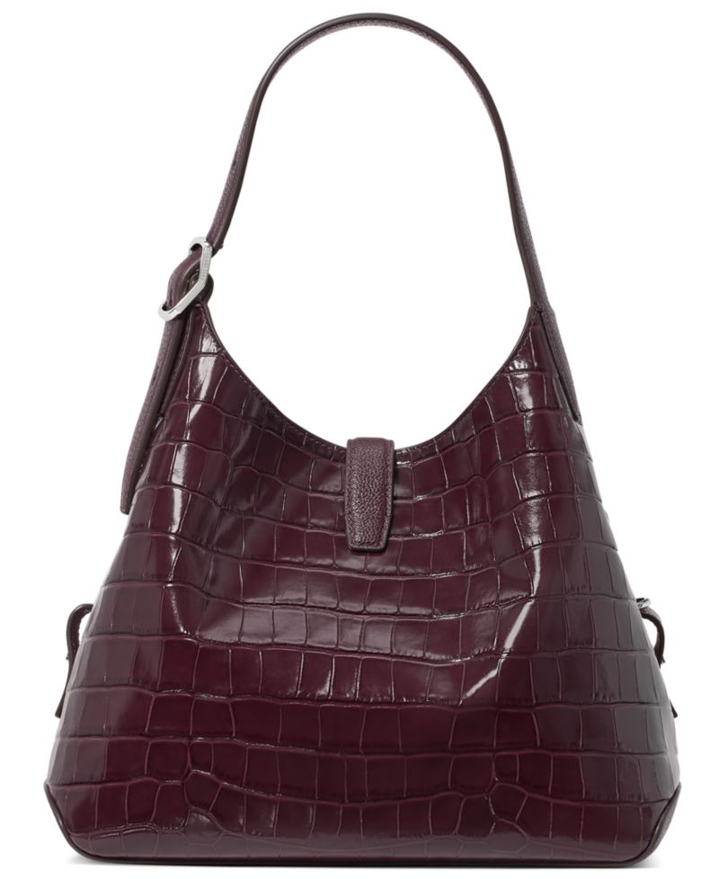 Deco Croc-Embossed Large Satchel Bag
