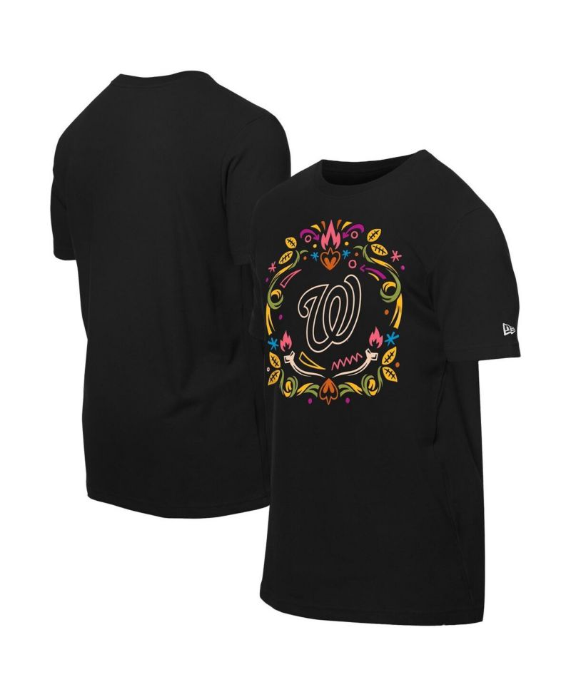 Men's Black Washington Nationals Día De Los Muertos T-Shirt