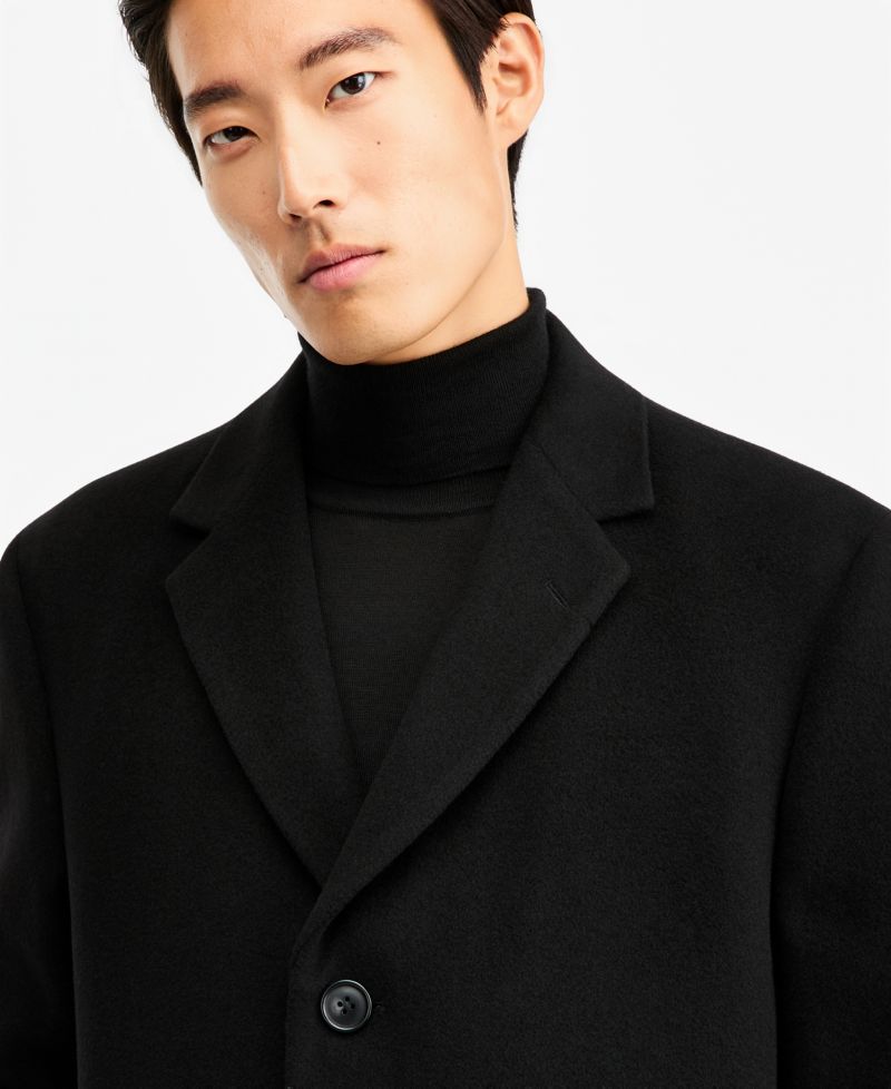 Men's Barge Classic Fit Wool/Cashmere Blend Solid Overcoat