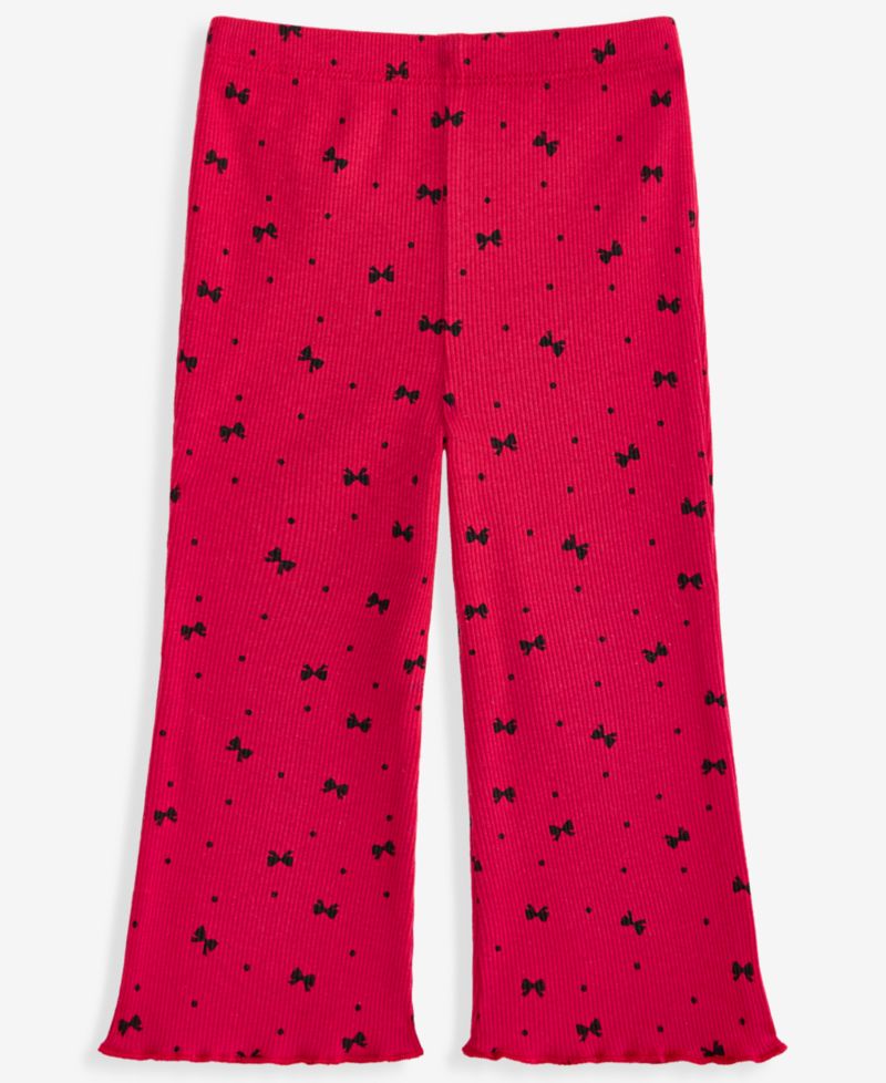 Baby Girls' 3M-24M Mix & Match Bow-Print Ribbed Flare Leggings