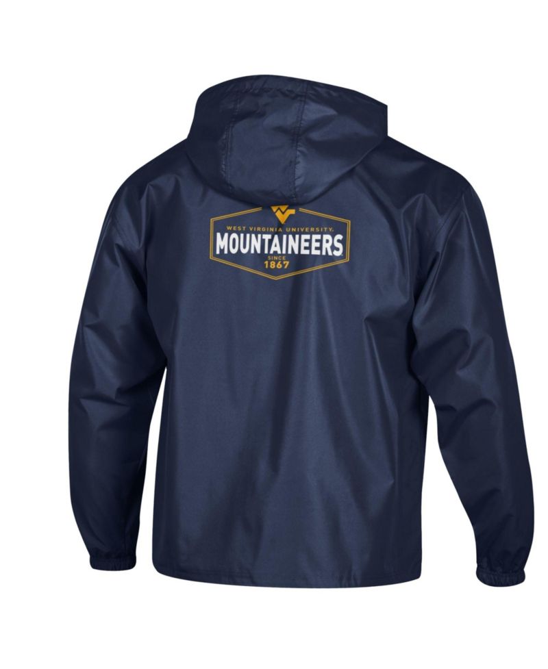 Men's Navy West Virginia Mountaineers Delay Packable Half-Zip Jacket