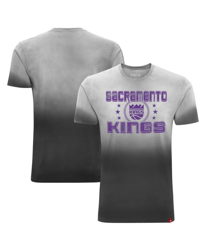Men's and Women's Black Sacramento Kings Bingham Sun-Fade T-Shirt