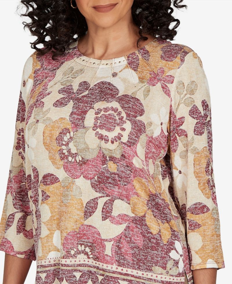 Women's Union Square Exploded Floral Geo Border Top