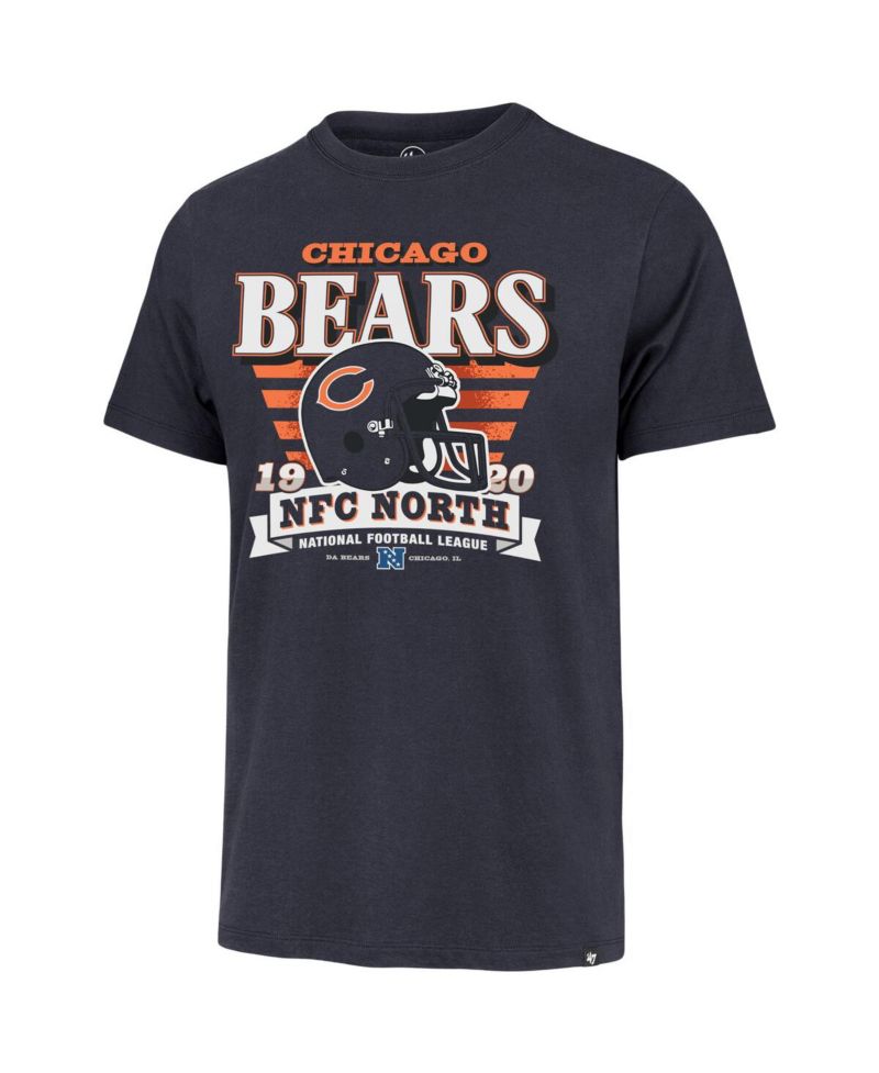 Men's Navy Chicago Bears Stripe Splash Franklin Throwback T-Shirt