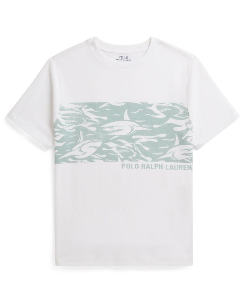 Boys' 8-20 Shark-Print Short-Sleeve Jersey T-Shirt