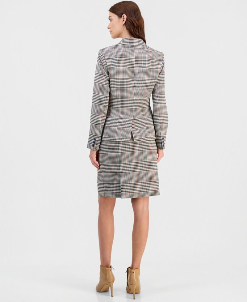 Single-Button Blazer & Pencil Skirt