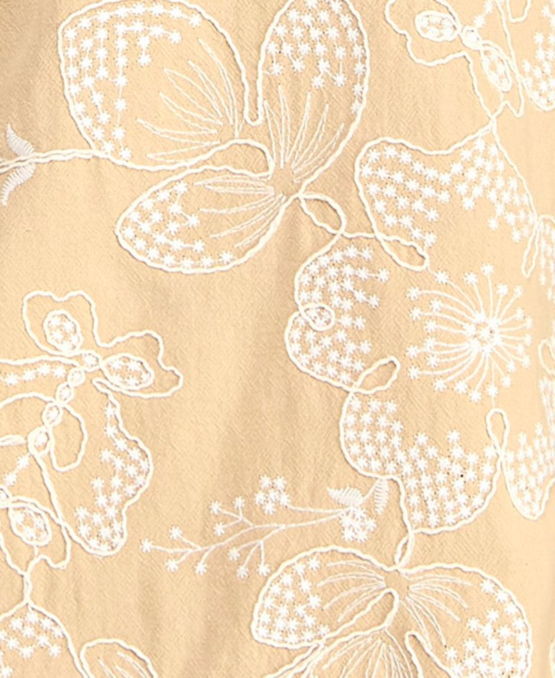 Juniors' Embroidered Square Neck Short Dress