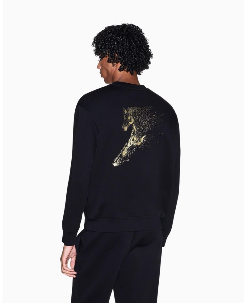 Men's Lunar New Year Back Graphic Crew Neck Sweatshirt