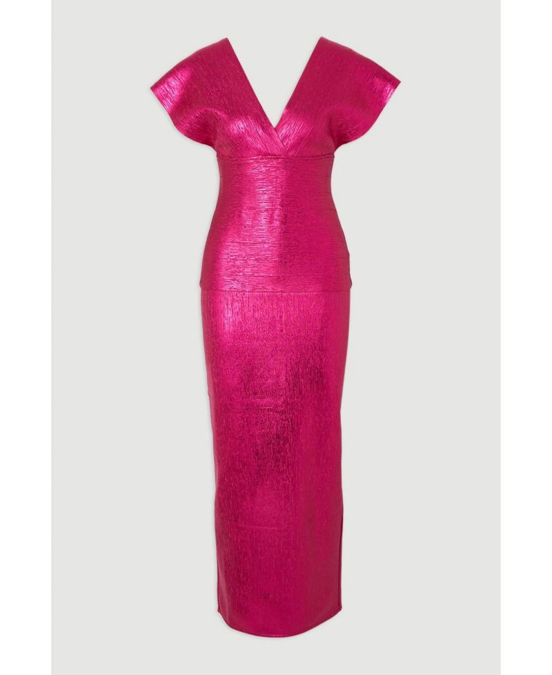 Women's Deep V-Neck Angel Sleeve Maxi Dress