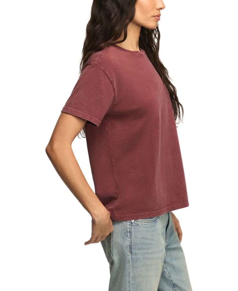 Women's Hibiscus Print Crewneck Boyfriend T-Shirt
