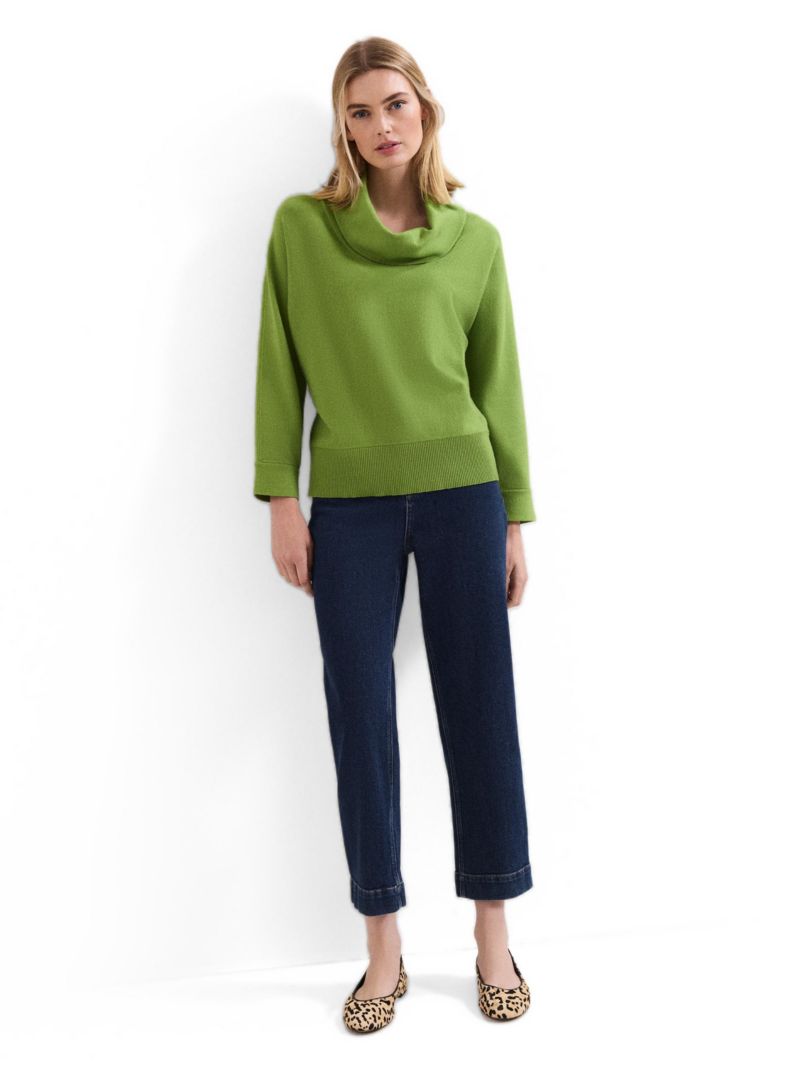Women's Ribbed Detailing Rosalie Cowl Jumper