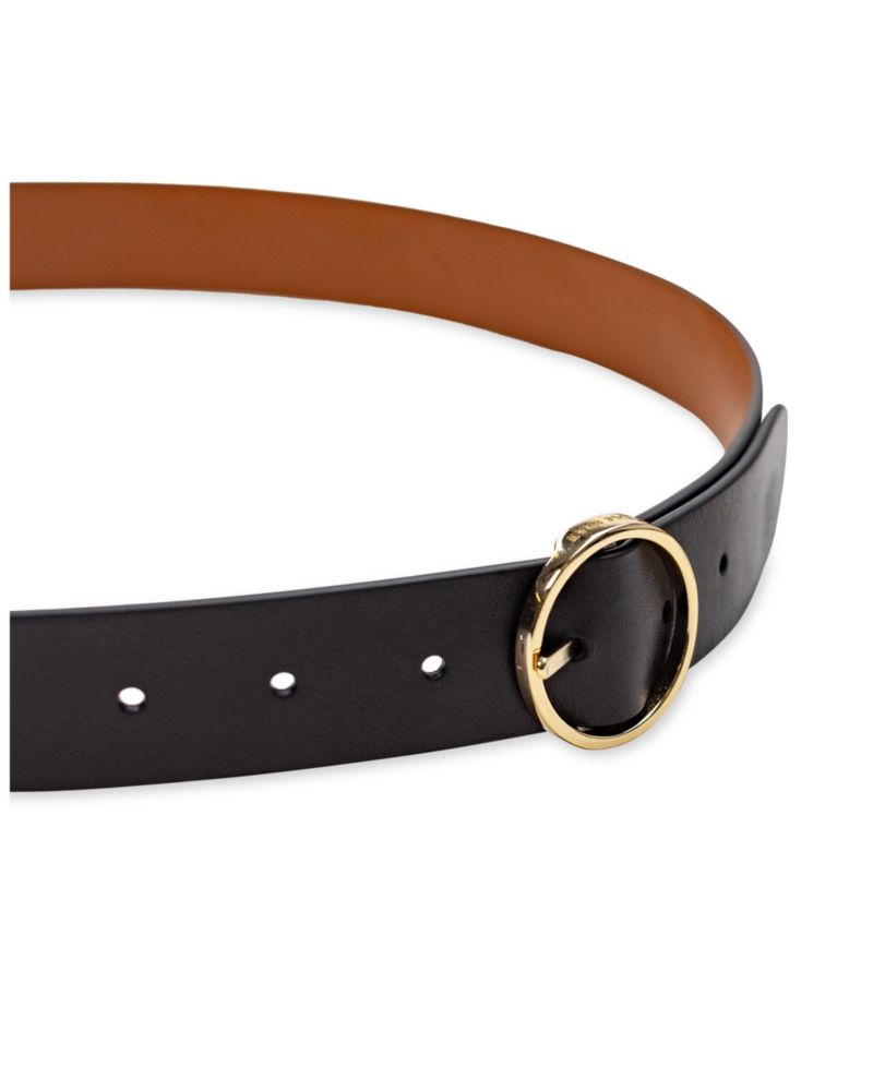 Women's Two-In-One Center Bar Reversible Genuine Leather Belt