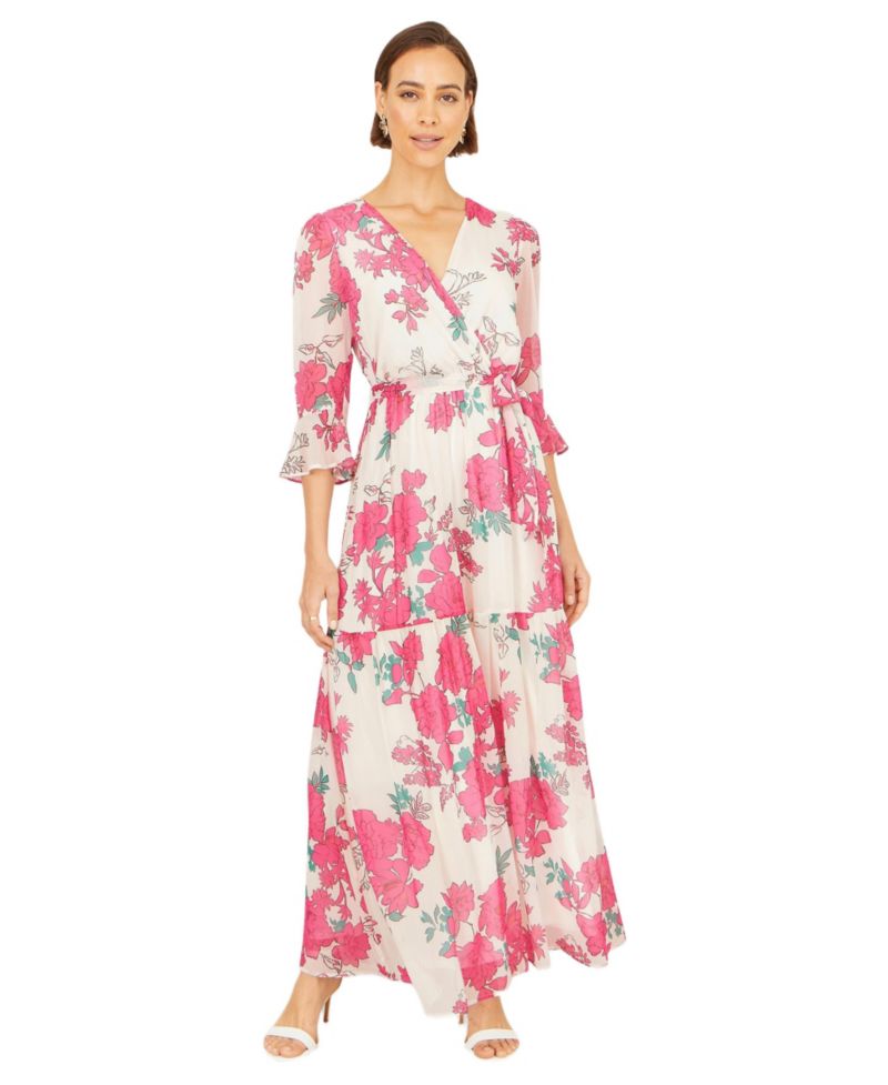 Women's Blossom Print Maxi Wrap Dress