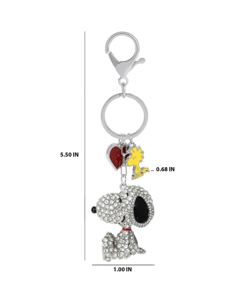 Snoopy Crystal Cluster Pave Bag Charm Keychain – Officially Licensed