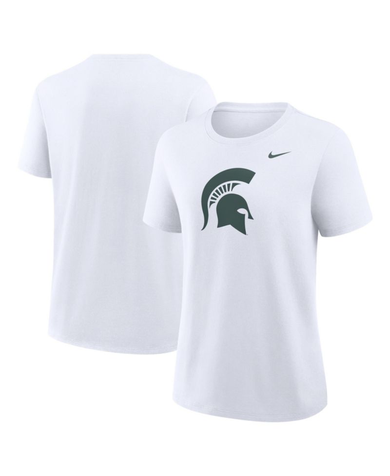Women's White Michigan State Spartans Primary Logo T-Shirt