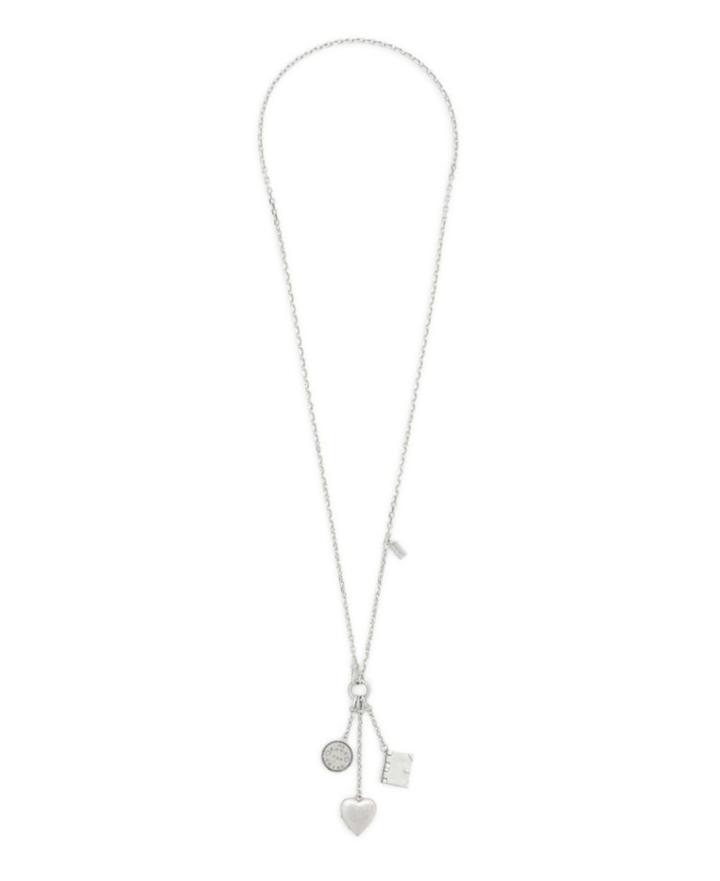 Silver Runway Heart Charm Necklace