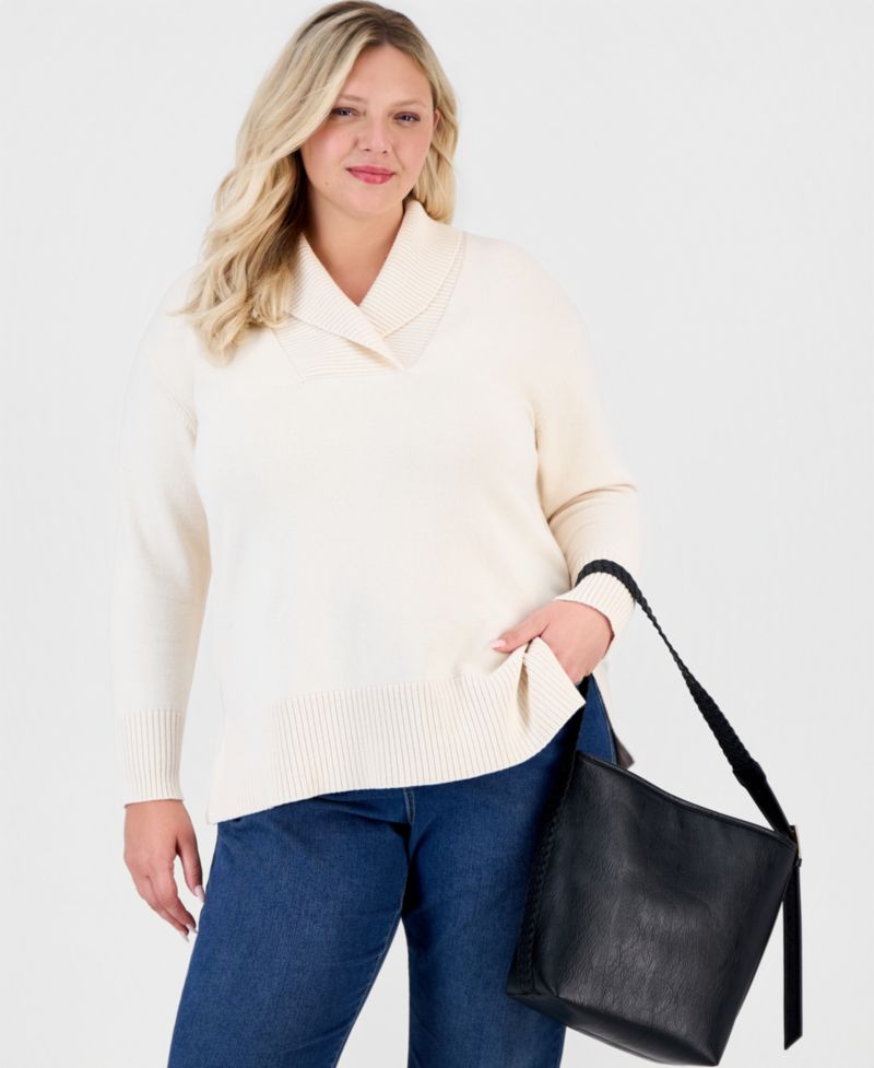Braided-Edge Soft Bucket Bag
