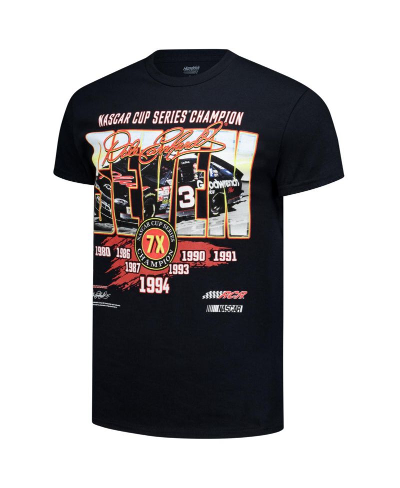 Men's Black Dale Earnhardt 1-Spot Seven Championships T-Shirt