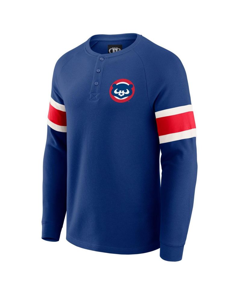 Men's Darius Rucker Collection by Fanatics Royal Chicago Cubs Waffle-Knit Raglan Long Sleeve Henley T-Shirt