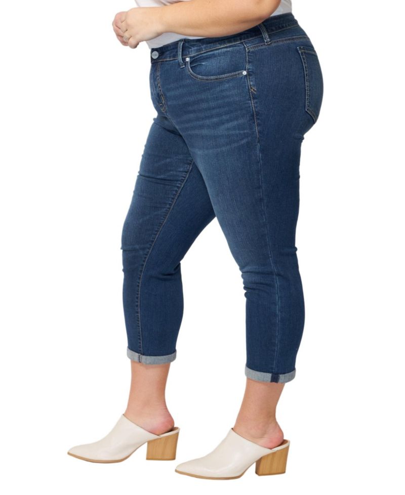 Women's Denim mid rise boyfriend rolled in 28 inseam - Royal