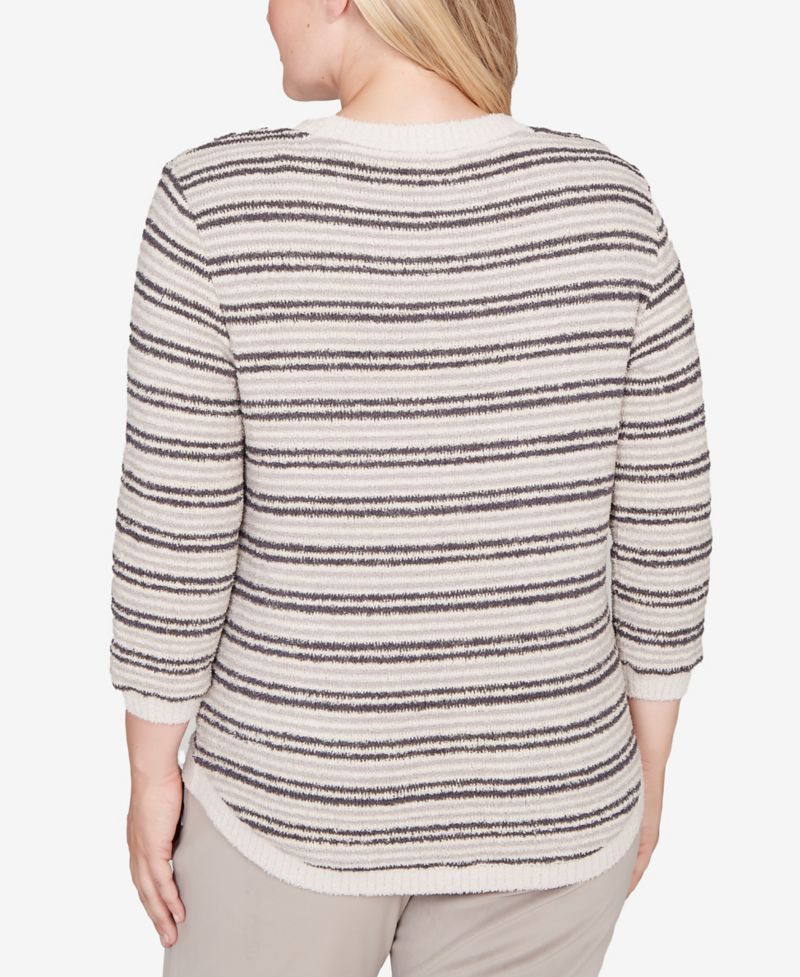 Calm Luxe Eyelash Striped Knit Top