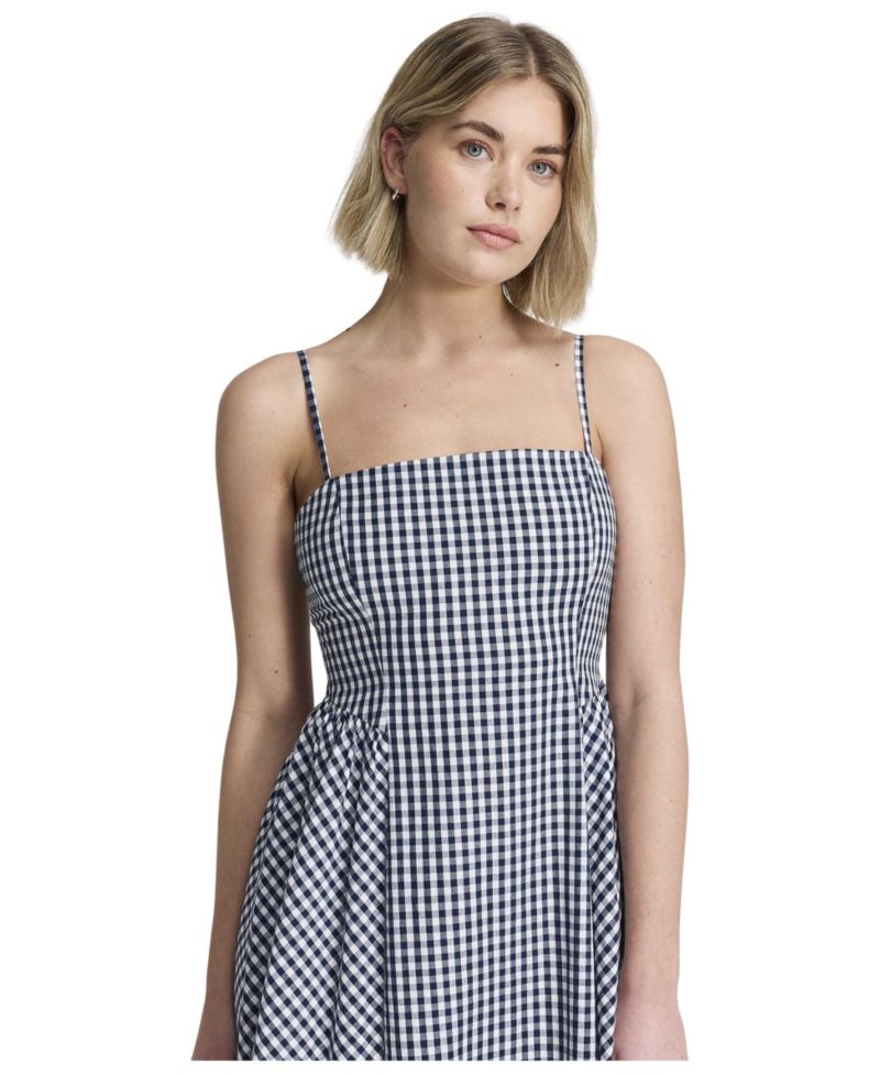 Women's Romina Gingham Square Neck Sleeveless Midi Dress