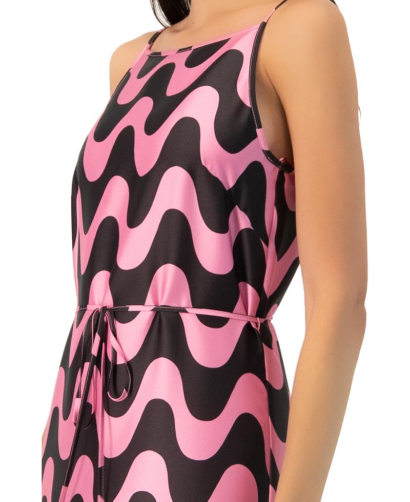 Women's Sleeveless Wave Print Maxi Dress