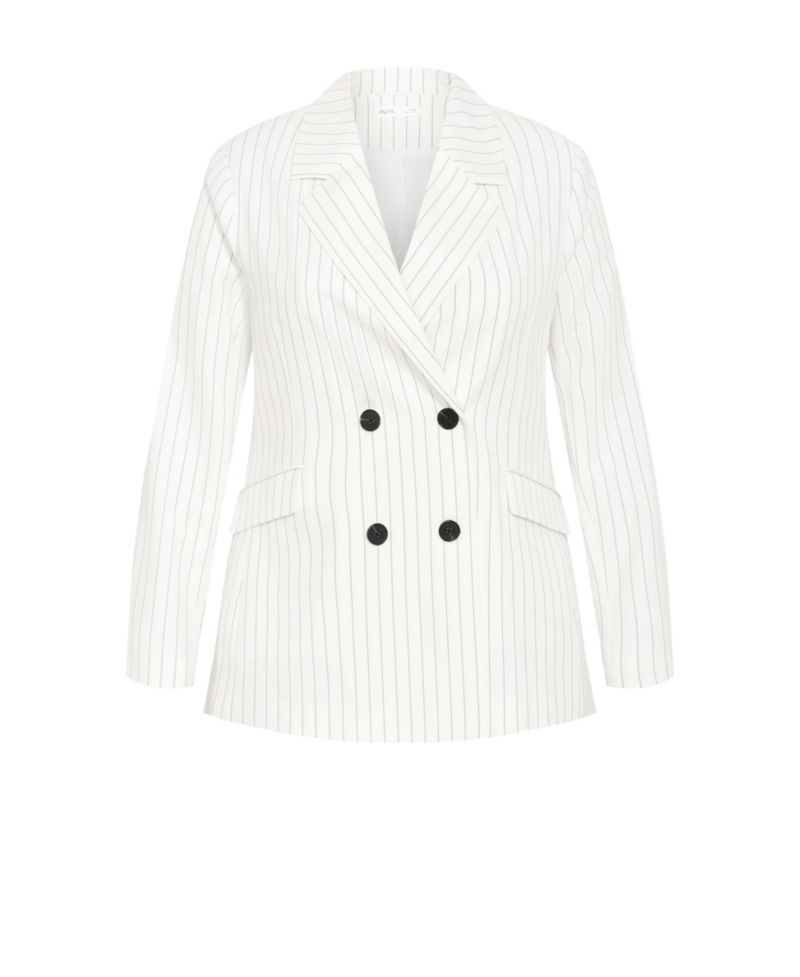 Women's Pinstripe Double Breasted Blazer