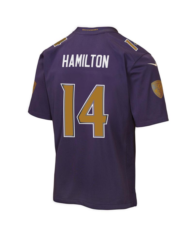 Big Boys and Girls Kyle Hamilton Purple Baltimore Ravens Alternate 2 Game Jersey