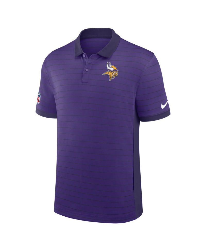 Men's Purple Minnesota Vikings Sideline Victory Stripe Performance Polo Shirt