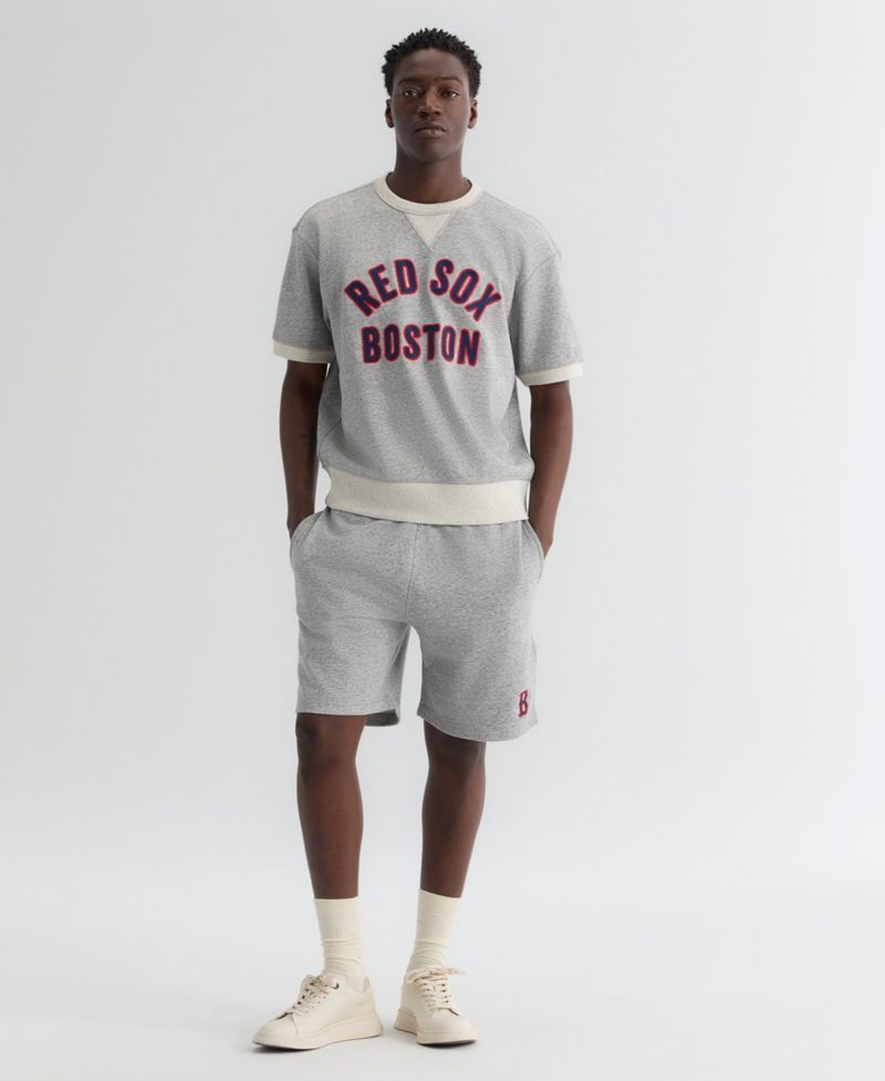 Men's Boston Red Sox Iconic Terry Relaxed-Fit Short-Sleeve Sweatshirt