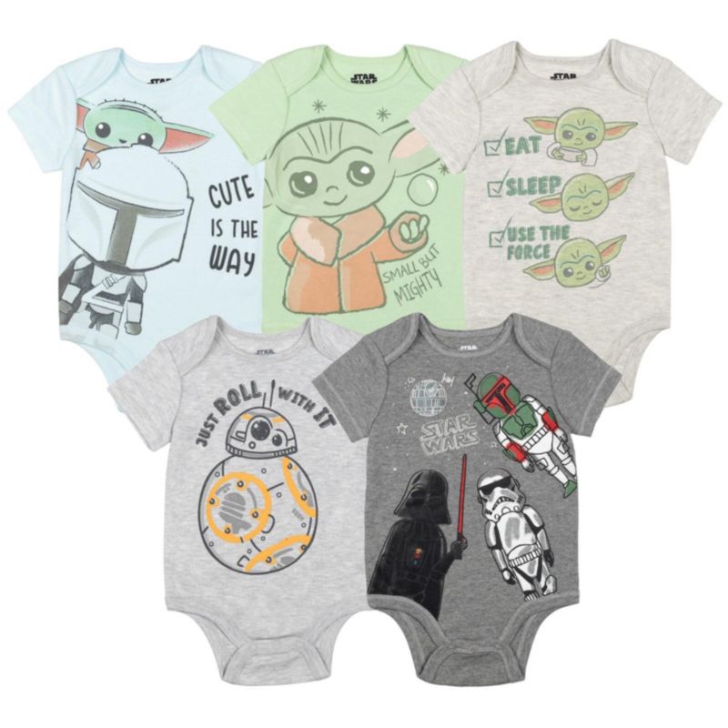 Baby Boys (0-24 Months) 5-Pack Chewbacca Short-Sleeve Bodysuits