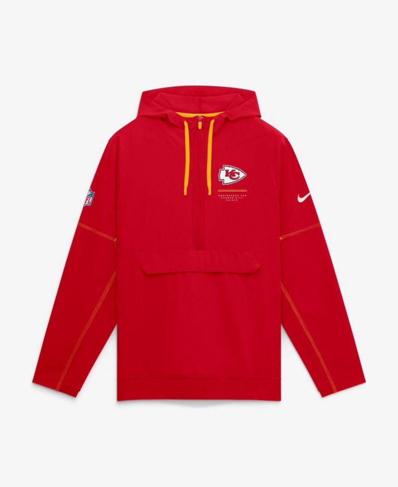 Men's Kansas City Chiefs Sideline Logo Glory Water-Repellent Half-Zip Hoodie