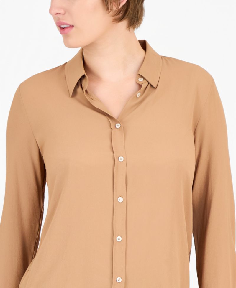 Women's Emmvisone Silk-Blend Straight-Fit Blouse
