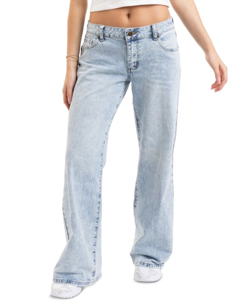 EM + CASS Juniors' Low-Rise Wide-Leg Jeans