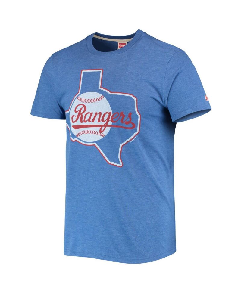 Men's Royal Texas Rangers Hand-Drawn Logo Tri-Blend T-shirt