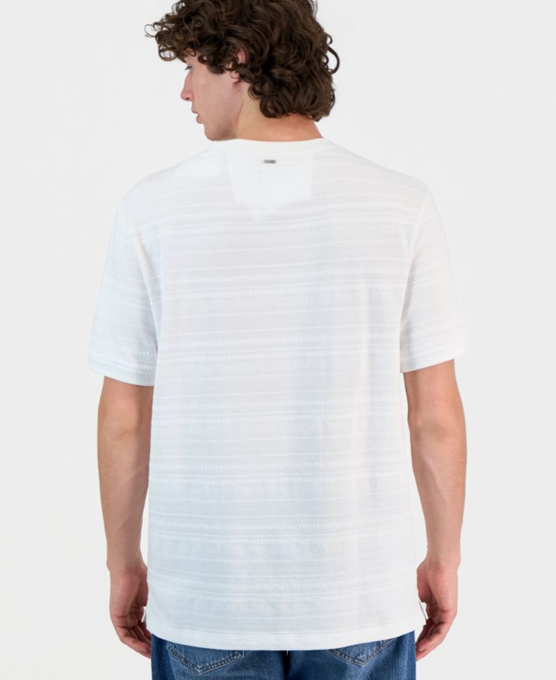 Men's Cotton-Blend Textured Knit Crewneck Top